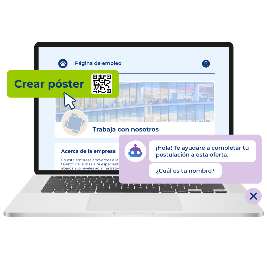 Computador con el software de reclutamiento Es-Remoto.Work